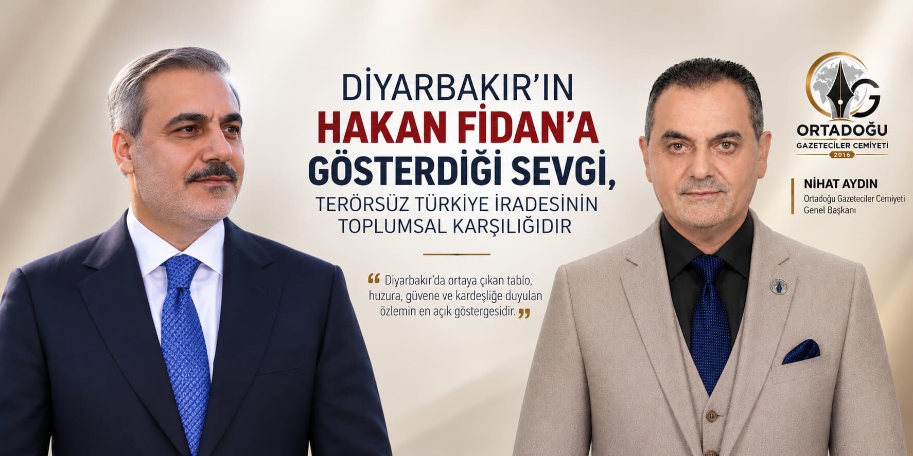 NİHAT AYDIN: “DİYARBAKIR’IN HAKAN FİDAN’A GÖSTERDİĞİ SEVGİ, TERÖRSÜZ TÜRKİYE İRADESİNİN TOPLUMSAL KARŞILIĞIDIR”