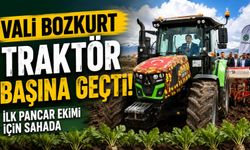 Vali Bozkurt İlk Pancar Ekimi İçin Traktör Başına Geçti
