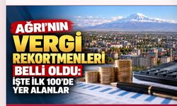 Ağrı’nın Vergi Rekortmenleri Belli Oldu: İşte İlk 100’de Yer Alanlar