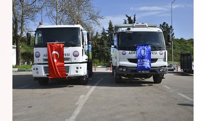 Ağrı'ya, Kardeş Şehir Bursa'dan Damperli Kamyon İle Yol Süpürme Aracı Hediye Edildi