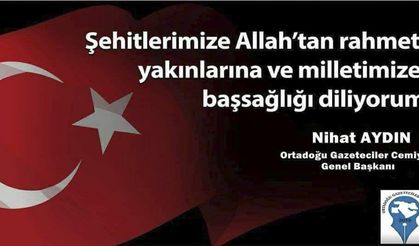 OGC'DEN Şehitler İçin Başsağlığı Mesajı