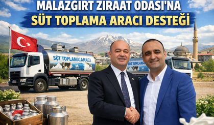 Malazgirt Ziraat Odası’na süt toplama aracı desteği
