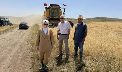 Taşlıçay Kaymakamı Kılıç, Arpa Hasadına eşlik etti!