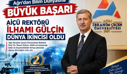 Ağrı’dan Bilim Dünyasına Büyük Başarı: Rektör İlhami Gülçin Dünya İkincisi Oldu