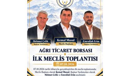 Ağrı Ticaret Borsası’nda Yeni Dönemin İlk Meclis Toplantısı Gerçekleştirildi