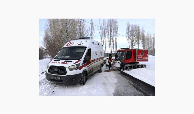 Ağrı'da Hasta Kurtarmaya Giden Sağlık Ekibinin Aracı Kara Saplandı