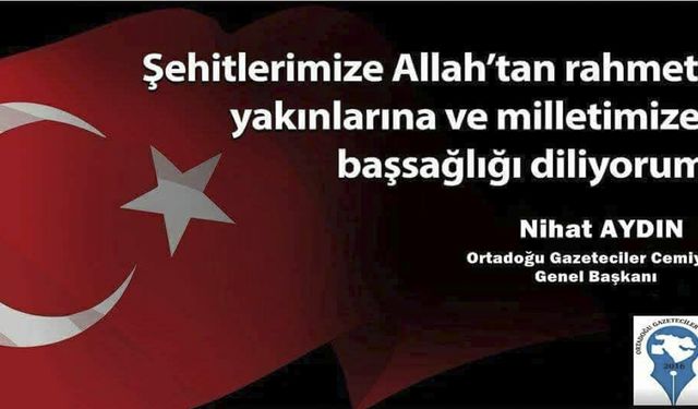 OGC'DEN Şehitler İçin Başsağlığı Mesajı