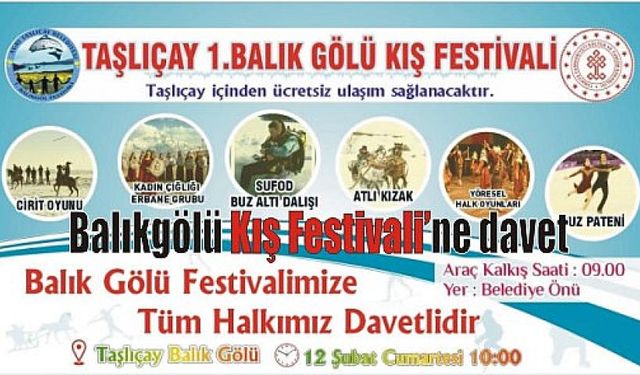 Ağrı’da ‘Taşlıçay Balıkgölü Kış Festivali’ Rüzgarları Esecek