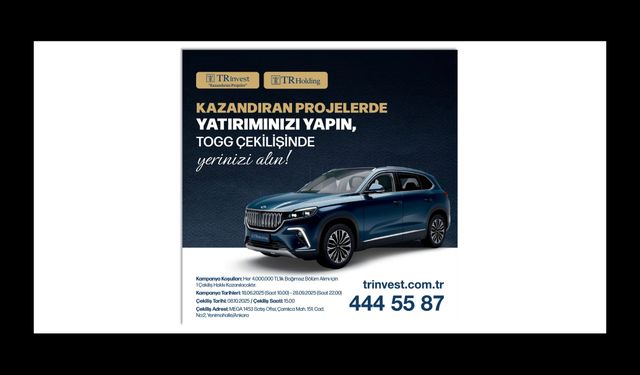 TRinvest’ten Yatırımcılara Büyük Fırsat: Konut Alımlarına Özel TOGG Kampanyası!