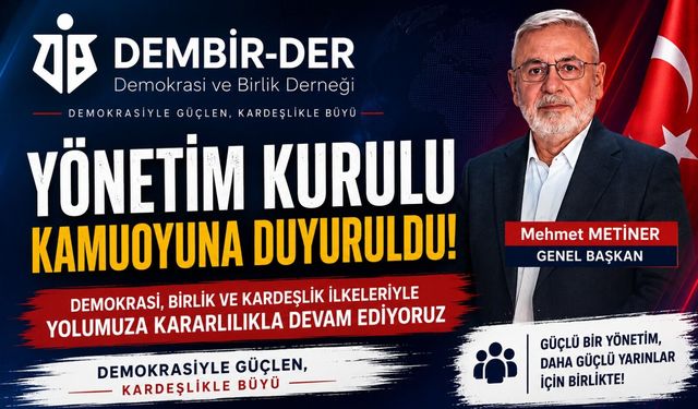 Demokrasi ve Birlik Derneği Yönetim Kurulunu Kamuoyuna Duyurdu