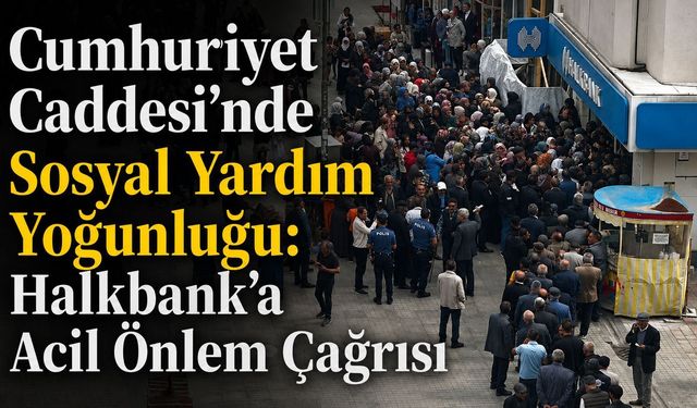 Cumhuriyet Caddesi’nde Sosyal Yardım Yoğunluğu: Halkbank’a Acil Önlem Çağrısı