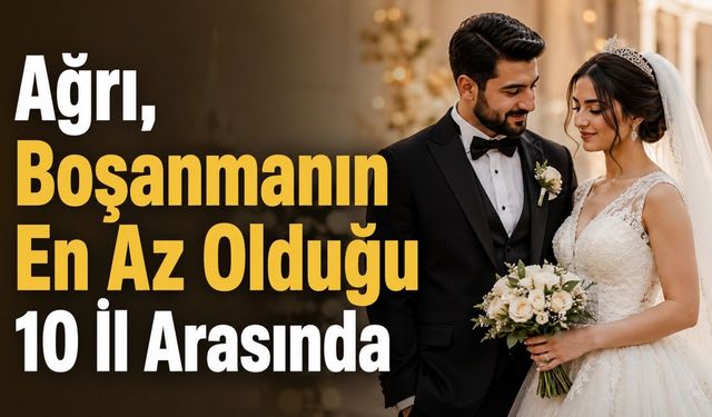 TÜİK Verileri: Ağrı Boşanma Oranının En Düşük Olduğu 10 İl Arasında
