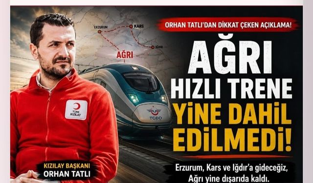 Kızılay Başkanı Tatlı’dan hızlı tren eleştirisi geldi!