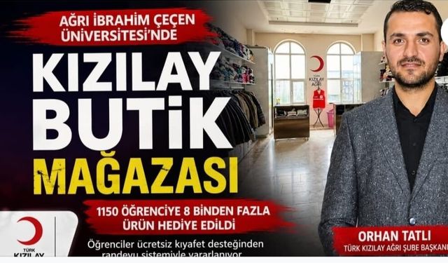 Ağrı İbrahim Çeçen Üniversitesi’ndeki Kızılay Butik 1150 Öğrenciye Ulaştı