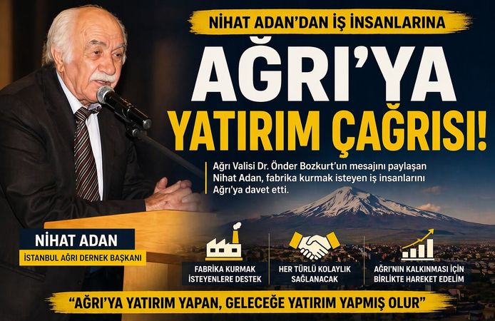 Nihat Adan’dan İş İnsanlarına Ağrı’ya Yatırım Çağrısı