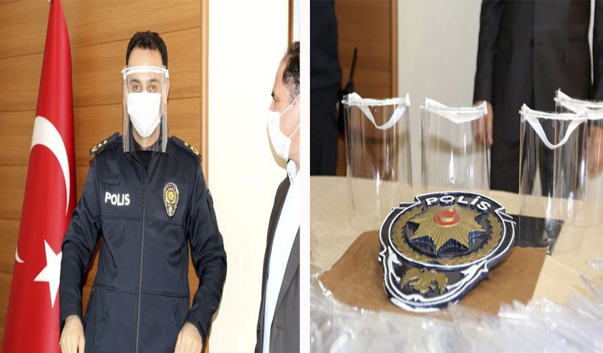 Ağrı ve Tunceli'de üretilen yüz koruyucu siperlikler polislere hediye edildi