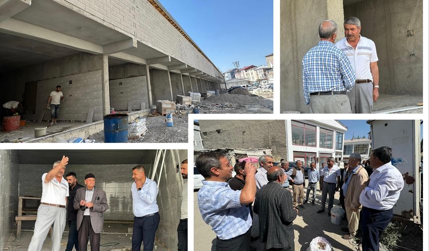 Başkan Taşkın, Kasaplar Çarşısı inşaatını inceledi