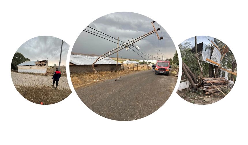 Ağrı’daki fırtınada evler hasar gördü!