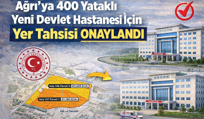 Ağrı’ya 400 Yataklı Yeni Devlet Hastanesi İçin Yer Tahsisi Onaylandı