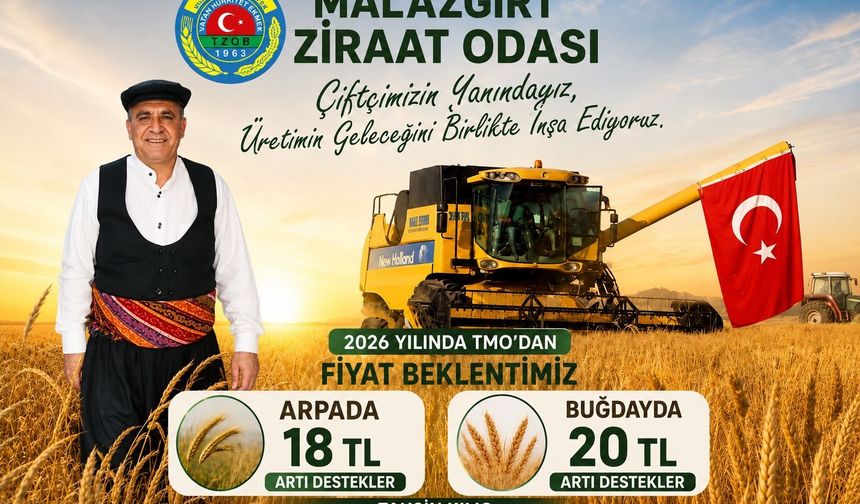 Malazgirt Ziraat Odası’ndan TMO’ya Adil Fiyat Çağrısı