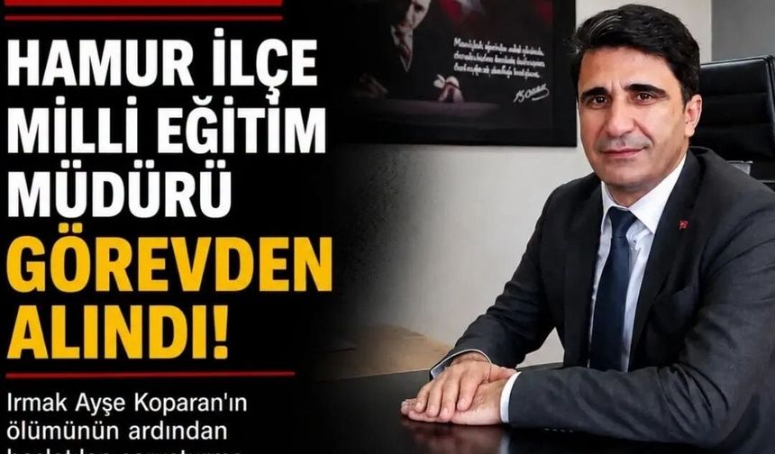 Hamur İlçe Milli Eğitim Müdürüne Görevden Uzaklaştırma!