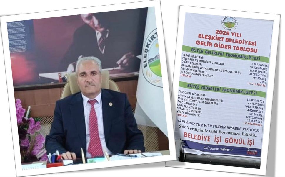 Eleşkirt Belediyesi’nden Şeffaflık Dersi!