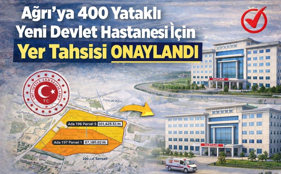 Ağrı’ya 400 Yataklı Yeni Devlet Hastanesi İçin Yer Tahsisi Onaylandı